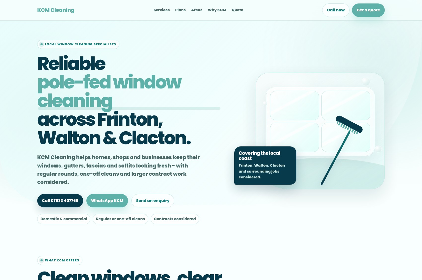 Preview of the KCM Cleaning website